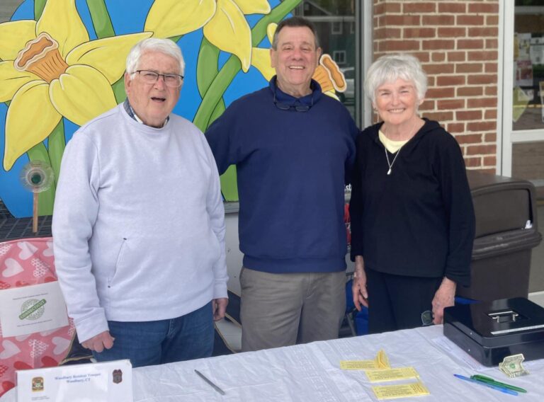 Food - Fuel - Fix it Raffle sales (L-R) Paul Luchetti, John Lewis, Nancy Mackey