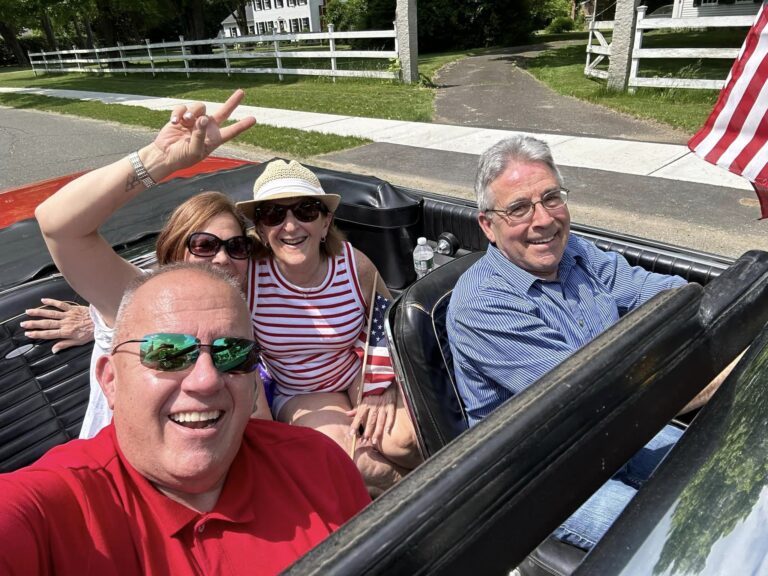 Eric Berthel With Bob Deluca, Carol Cunnigham and Donna Kohanowski - Woodbury Memorial Day Parade