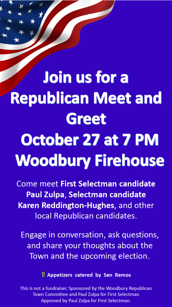 Poster for Republican Meet and Greet even October 27 at 7PM